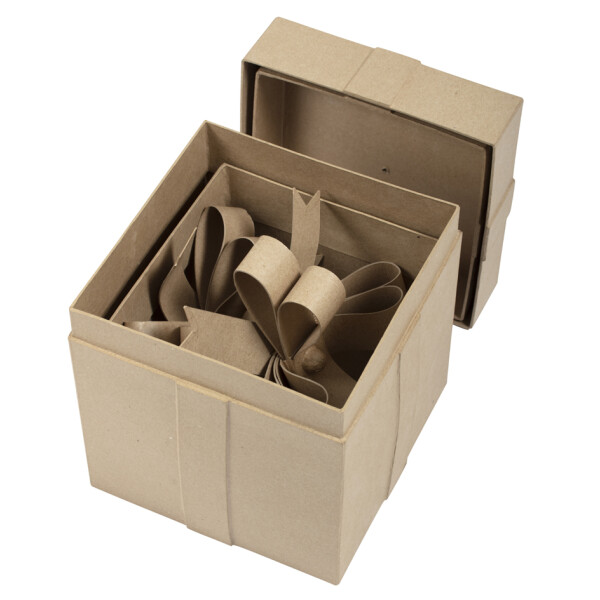 décopatch Pappmaché-Geschenkboxen, eckig, 2er Set