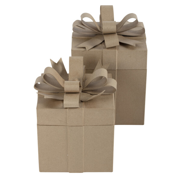décopatch Pappmaché-Geschenkboxen, eckig, 2er Set