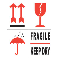rillprint Hinweisetiketten "FRAGILE KEEP DRY"