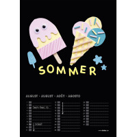 folia Kreativ-Wandkalender, DIN A4, 170 g qm, schwarz