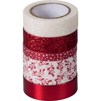 HEYDA Deko-Klebeband Effekt-Mix, silber