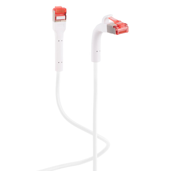 FLEXLINE Patchkabel Kat. 6A, U FTP, biegbar, weiß, 5,0 m