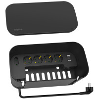 LogiLink Kabelbox mit Steckdosenleiste, 5-fach, weiß