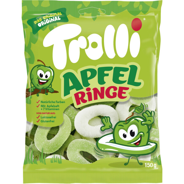 Trolli Fruchtgummi APFELRINGE, 150 g Beutel