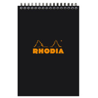 RHODIA Spiralnotizblock No. 16, DIN A5, kariert, schwarz