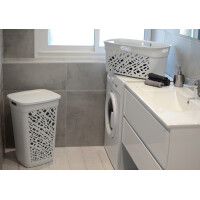 EDA Wäschebox ALMERIA, mit Deckel, 60 Liter, PP, grau