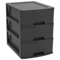 EDA Schubladenbox STONE, DIN A5, 3 Schübe, PP, schwarz