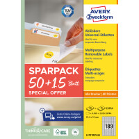 AVERY Zweckform Universal-Etiketten, 96 x 50,8 mm, 50+15 Bl