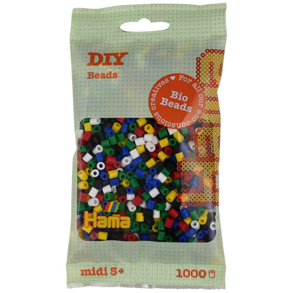 Hama Bügelperlen Bio midi, "Mix 6 Farben", 3.000er Beutel