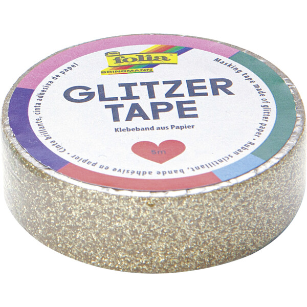 folia Deko-Klebeband Glitzer-Tape, 15 mm x 5 m, türkis