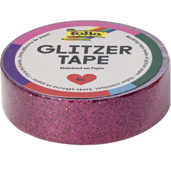 folia Deko-Klebeband Glitzer-Tape, 15 mm x 5 m, türkis