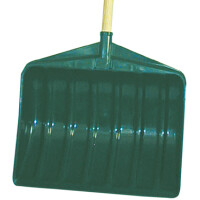 EDA Schneeschaufel mit Holzstiel, Breite: 460 mm, grün