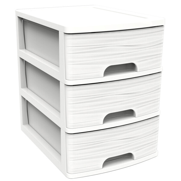 EDA Schubladenbox STONE, DIN A4, 3 Schübe, PP, schwarz