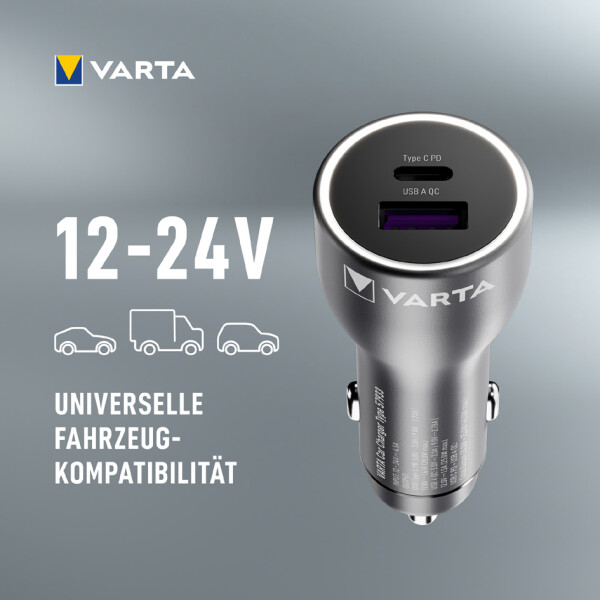 VARTA KFZ-Ladegerät "Car Charger", 1x USB-A 1x USB-C