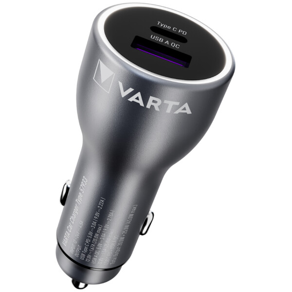 VARTA KFZ-Ladegerät "Car Charger", 1x USB-A 1x USB-C
