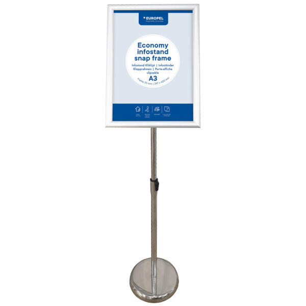 EUROPEL Infoständer ECONOMY + Plakatrahmen, DIN A4, schwarz