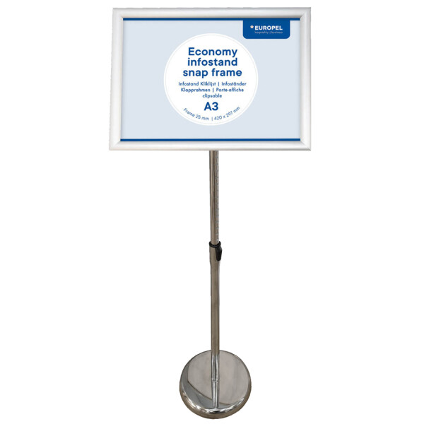 EUROPEL Infoständer ECONOMY + Plakatrahmen, DIN A4, schwarz