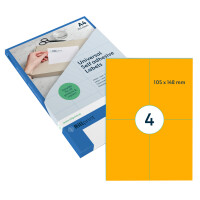 rillprint Fluoreszierende Etiketten, 70 x 37 mm, rot