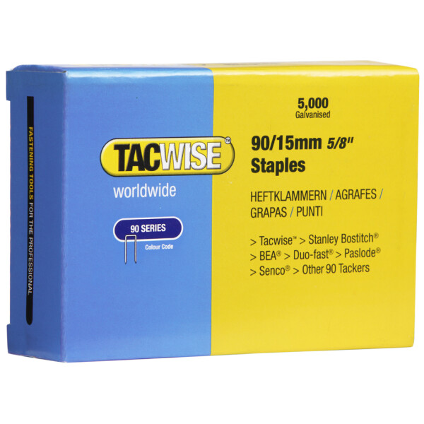 TACWISE Schmalrückenklammern 90 15 mm verzinkt, 5.000 Stück