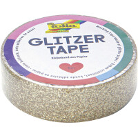 folia Deko-Klebeband Glitzer-Tape, 15 mm x 5 m, silber