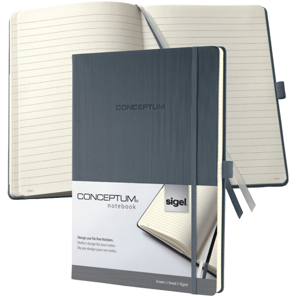 sigel Notizbuch Conceptum, DIN A4, kariert, beige