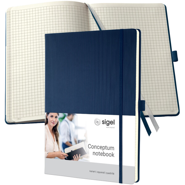 sigel Notizbuch Conceptum, DIN A4, kariert, beige