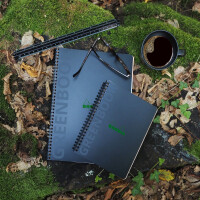 RHODIA Collegeblock GREENBOOK, DIN A5+, kariert, schwarz