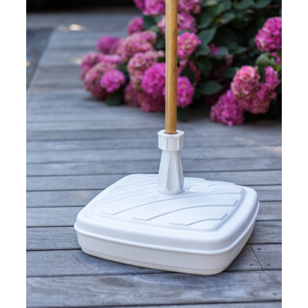 EDA Sonnenschirmständer, Kunststoff, eckig, 420 mm, weiß