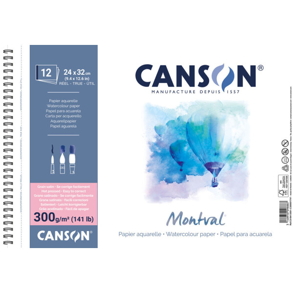 CANSON Aquarellblock "Montval", 135 x 210 mm, 300 g qm