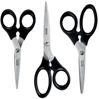 LEITZ Scheren-Set, rund, schwarz, 3-teilig