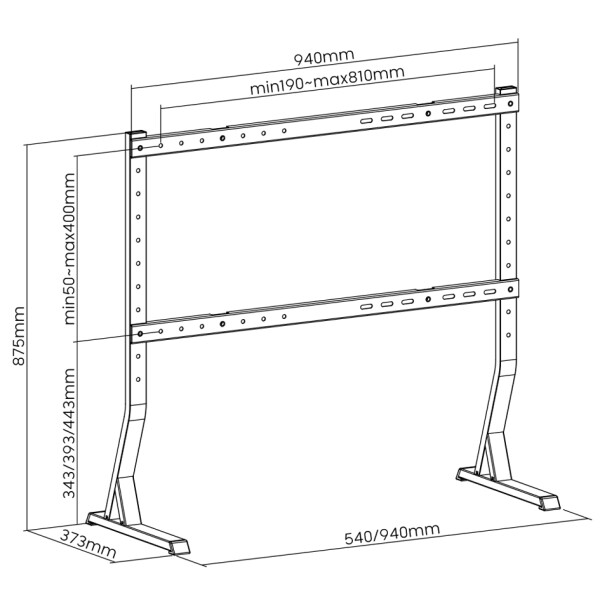 LogiLink TV-Ständer, für 114,30 - 228,60 cm, schwarz