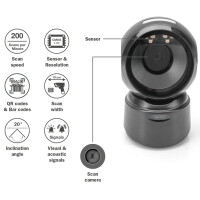 DIGITUS 1D 2D Desktop USB-Barcode Scanner, schwarz