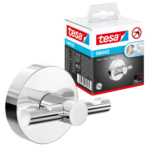 tesa Handtuch-Doppelhaken SMOOZ, verchromt