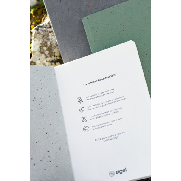 sigel Notizbuch Re-Up, DIN A5, kariert, grün