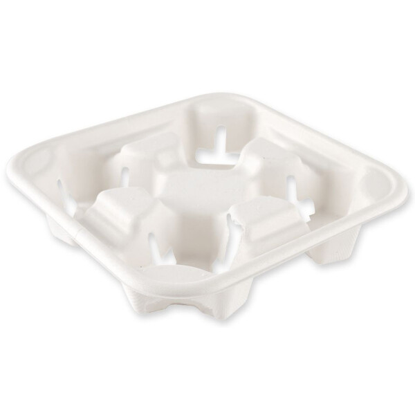 NATURE Star Becherträger Quattro, aus Zuckerrohr, weiß