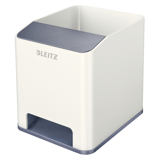 LEITZ Sound Stifteköcher WOW Duo Colour, 2 Fächer, weiß