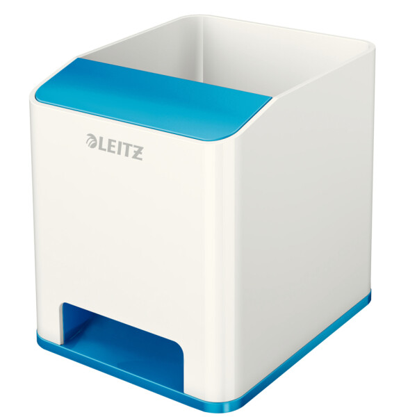 LEITZ Sound Stifteköcher WOW Duo Colour, 2 Fächer, weiß