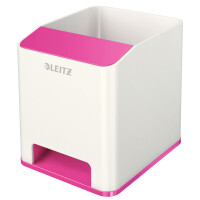 LEITZ Sound Stifteköcher WOW Duo Colour, 2 Fächer, weiß
