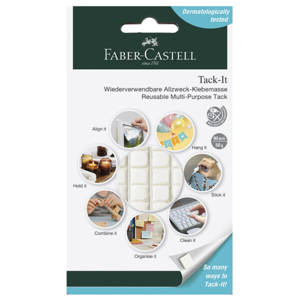 FABER-CASTELL Klebepads Tack-It, wieder abl&ouml;sbar, wei&szlig;