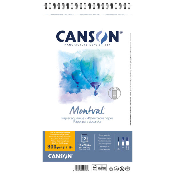 CANSON Aquarellblock "Montval", DIN A3, 300 g qm