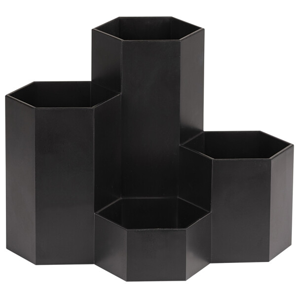 WEDO Multiköcher HONEYCOMB, 4 Fächer, PP, schwarz