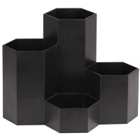 WEDO Multiköcher HONEYCOMB, 4 Fächer, PP, schwarz