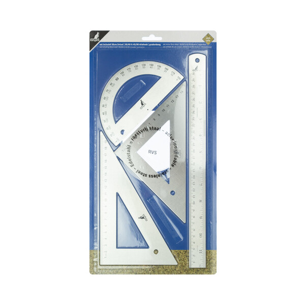 kangaro Metall-Lineal-Set, Edelstahl, 4-teilig