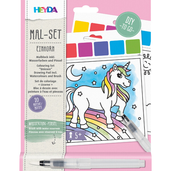 HEYDA Wasserfarben-Malset "Zootiere", 10 Motive