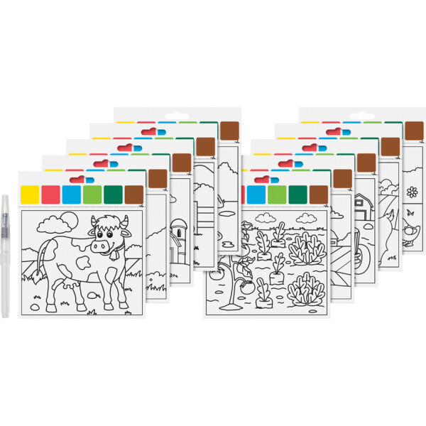 HEYDA Wasserfarben-Malset "Zootiere", 10 Motive