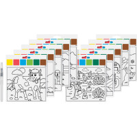 HEYDA Wasserfarben-Malset "Zootiere", 10 Motive