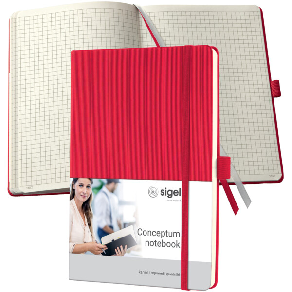 sigel Notizbuch Conceptum, DIN A5, kariert, beige