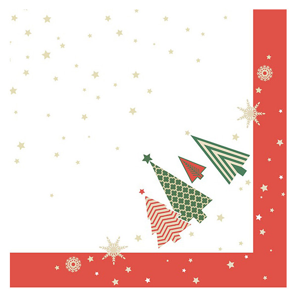 PAPSTAR Weihnachts-Motivservietten "Plain Christmas Trees"
