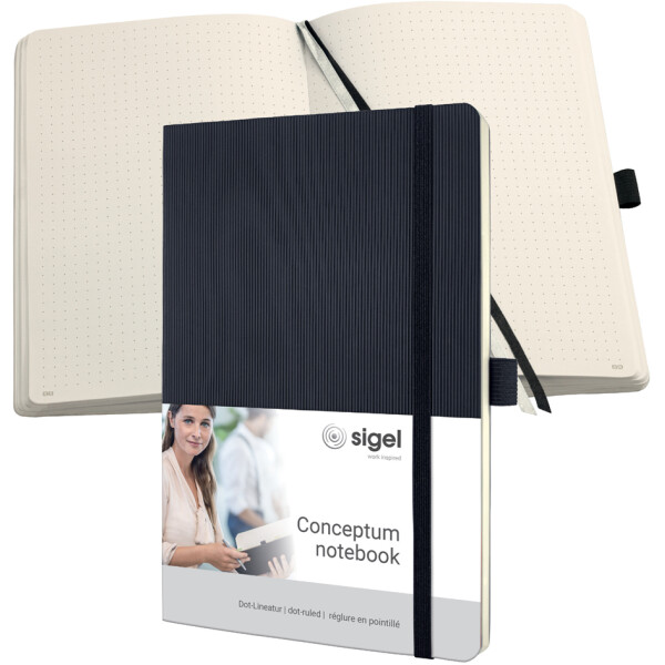 sigel Notizbuch Conceptum, DIN A5, kariert, beige
