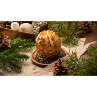 STARPAK Kugelkerze "Pine Cone", gold